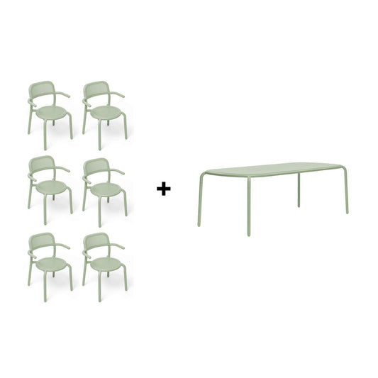 Toní Gartentisch + Gartenarmlehnstuhl