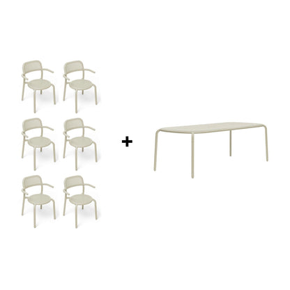 Toní Gartentisch + Gartenarmlehnstuhl