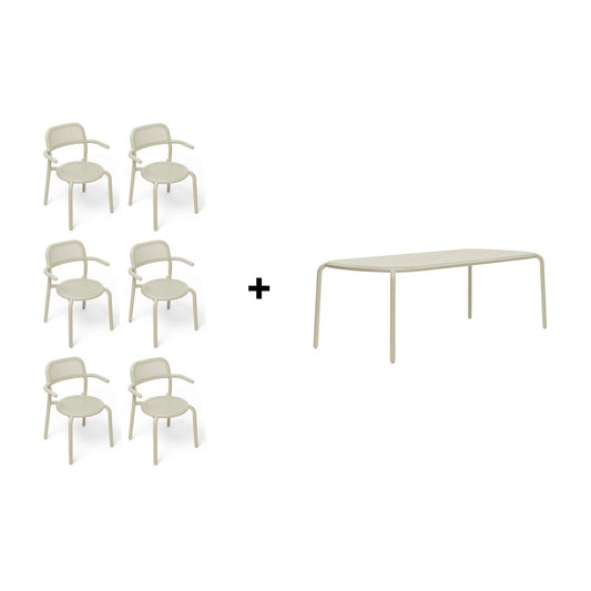 Toní Gartentisch + Gartenarmlehnstuhl