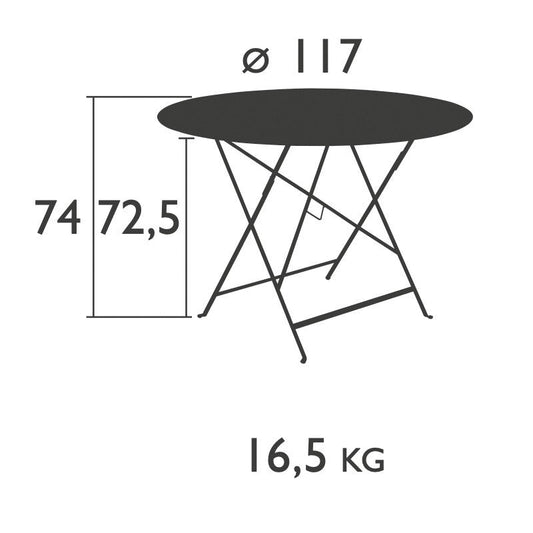 Bistro Klapptisch Ø117cm Weiß
