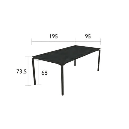 Calvi Gartenesstisch 195x95cm Anthrazit