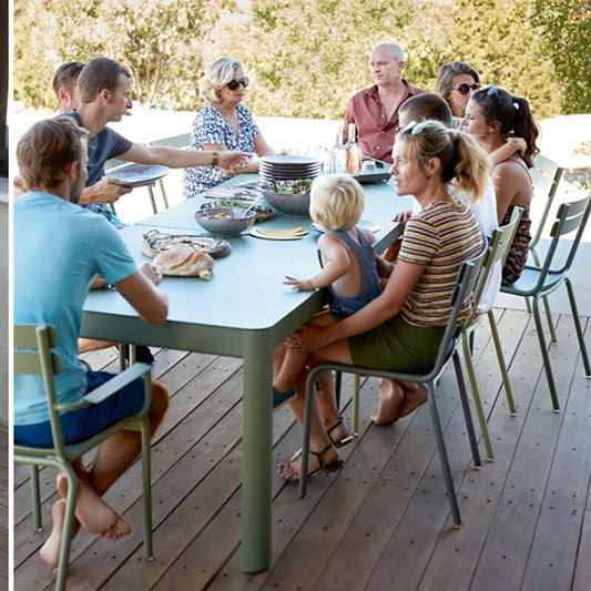 Ribambelle Gartentisch mit 2 Einlegeplatten Weiß