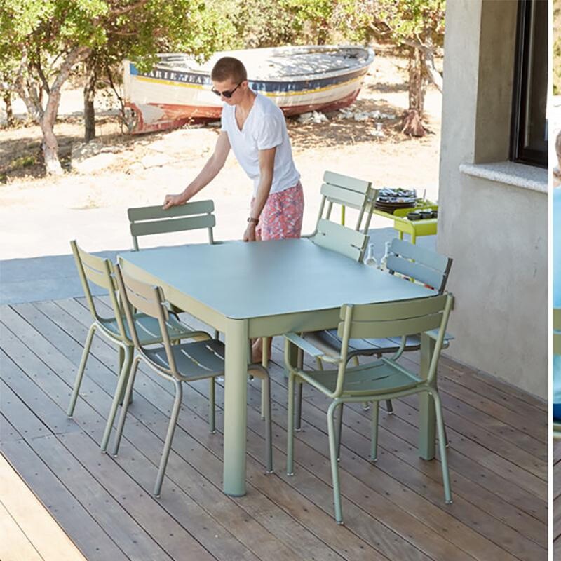 Ribambelle Gartentisch mit 2 Einlegeplatten Gewittergrau