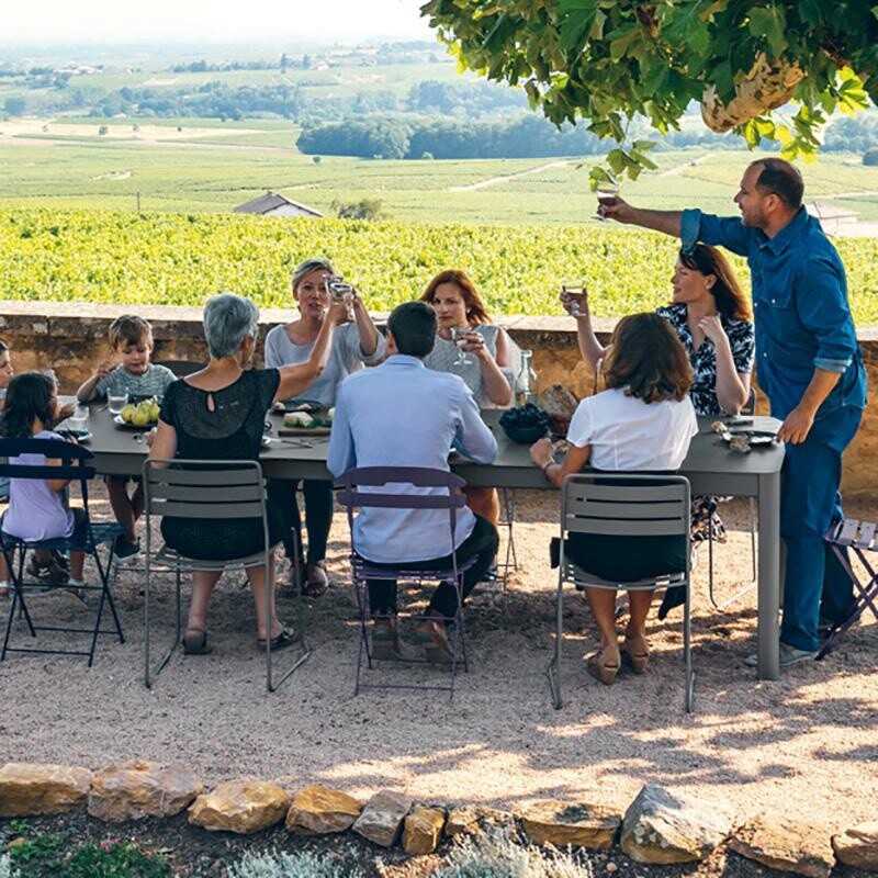 Ribambelle XL Gartentisch mit 3 Einlegeplatten Anthrazit