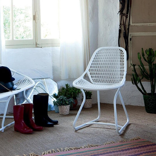 Sixties Gartenstuhl Weiß