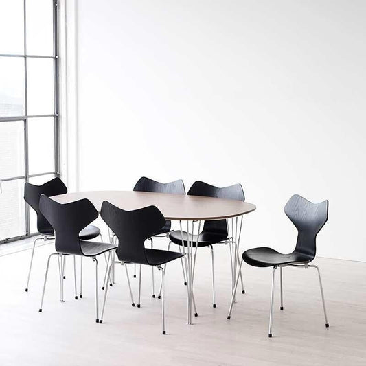 B612 Super-elliptischer Tisch Furnier 150x100x72cm Weiß