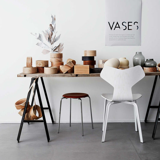 DOT™ Hocker Leder Gestell Stahl verchromt