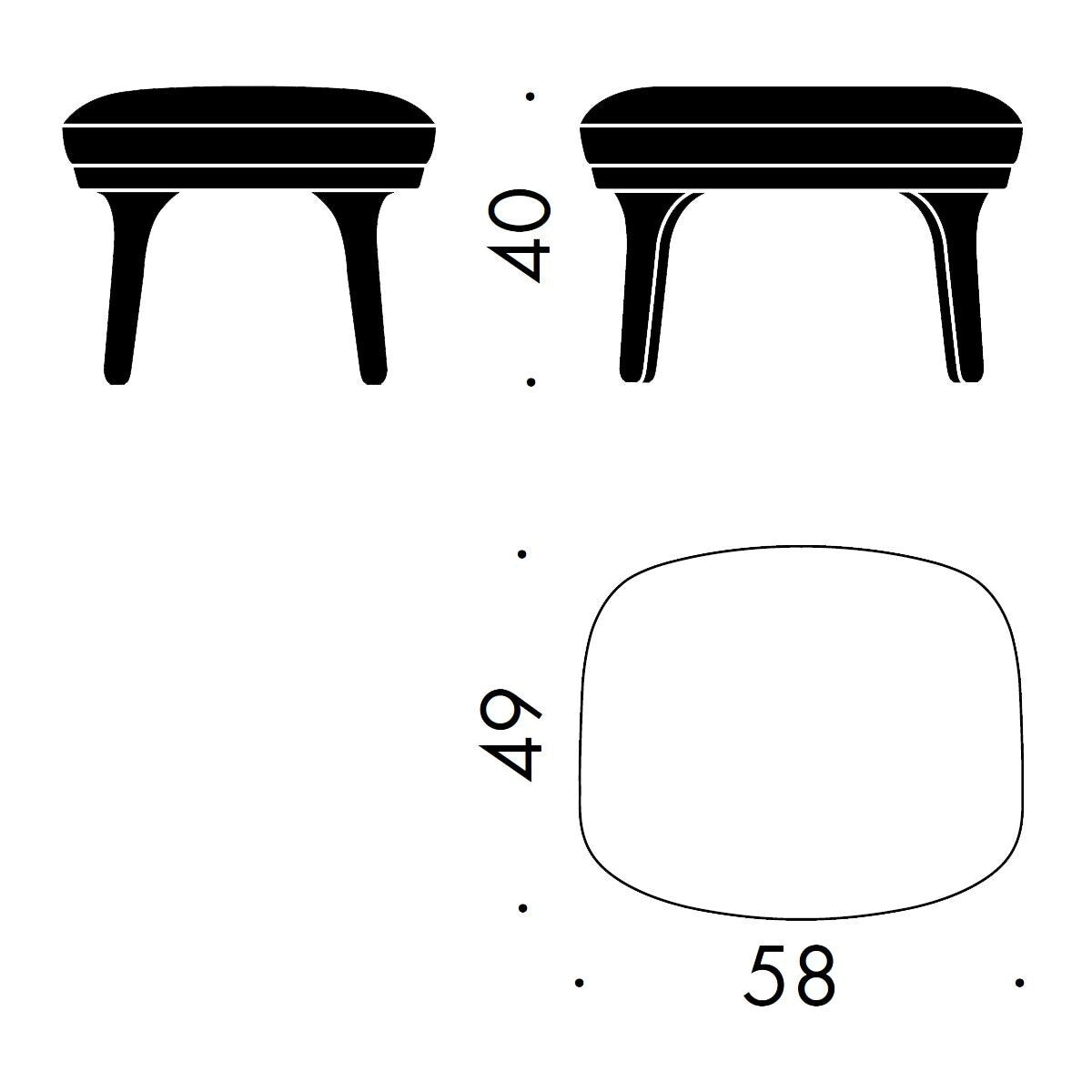 Ro™ JH11 Fußhocker Stoff Füße aus Aluminium Hellgrau