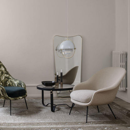 Adnet Couchtisch Ø 70cm Schwarz