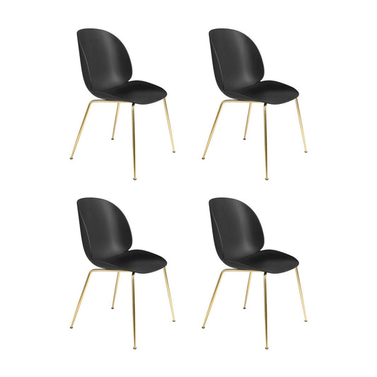 Beetle Dining Chair Stuhl Gestell Messing 4er Set Schwarz