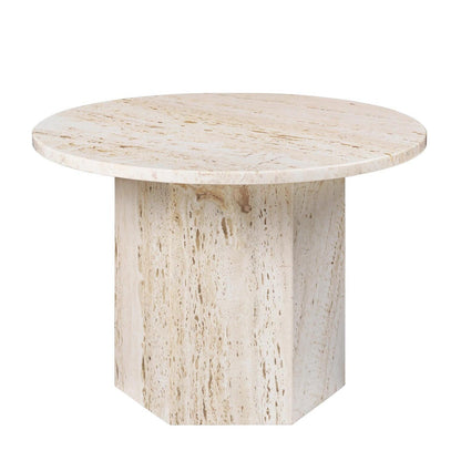 Epic Kaffeetisch Ø60cm Travertin Weiß