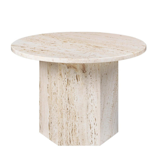 Epic Kaffeetisch Ø60cm Travertin Weiß