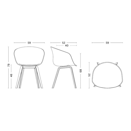 About a Chair AAC 22 2.0 Armlehnstuhl Eiche schwarz lackiert Schwarz