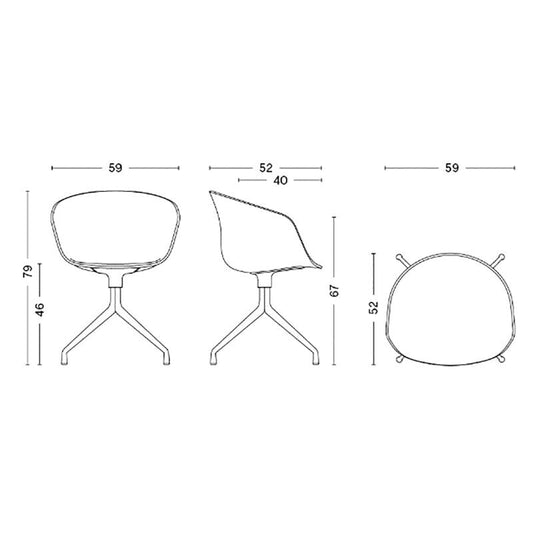 About a Chair AAC 21 Drehstuhl gepolstert Gestell poliert Anthrazit