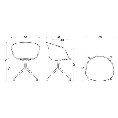 About a Chair AAC 21 Drehstuhl gepolstert Gestell weiß Weiß