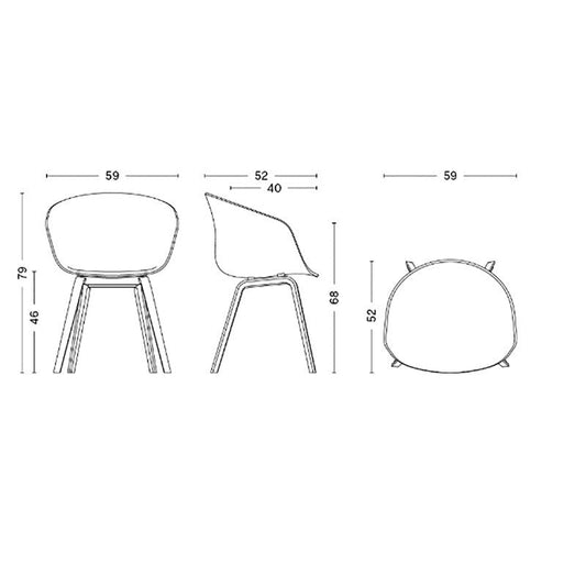 About a Chair AAC 22 2.0 Armlehnstuhl Eiche geseift 4er Set Weiß