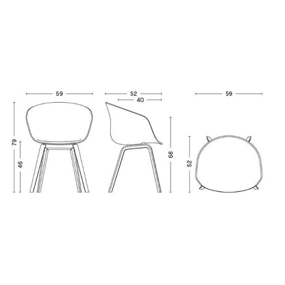 About a Chair AAC 23 Armlehnstuhl Eiche schwarz Schwarz