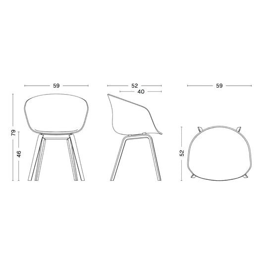 About a Chair AAC 23 Armlehnstuhl Leder Schwarz
