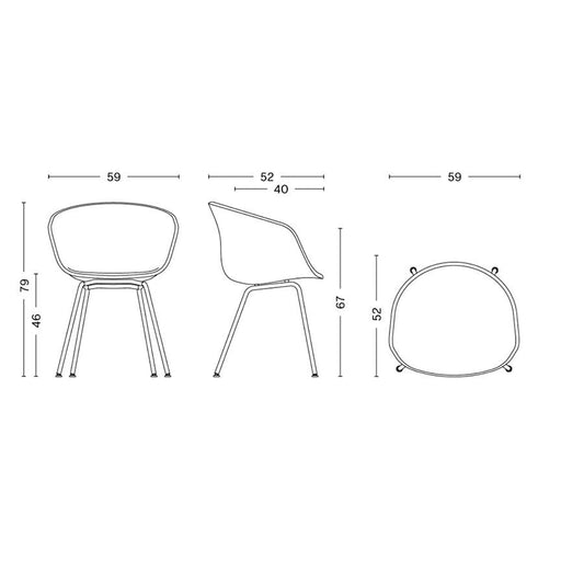 About a Chair AAC 27 Armlehnstuhl Gestell schwarz Schwarz