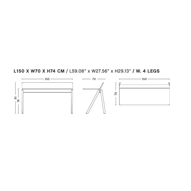 Copenhague CPH 190 Schreibtisch Schwarz