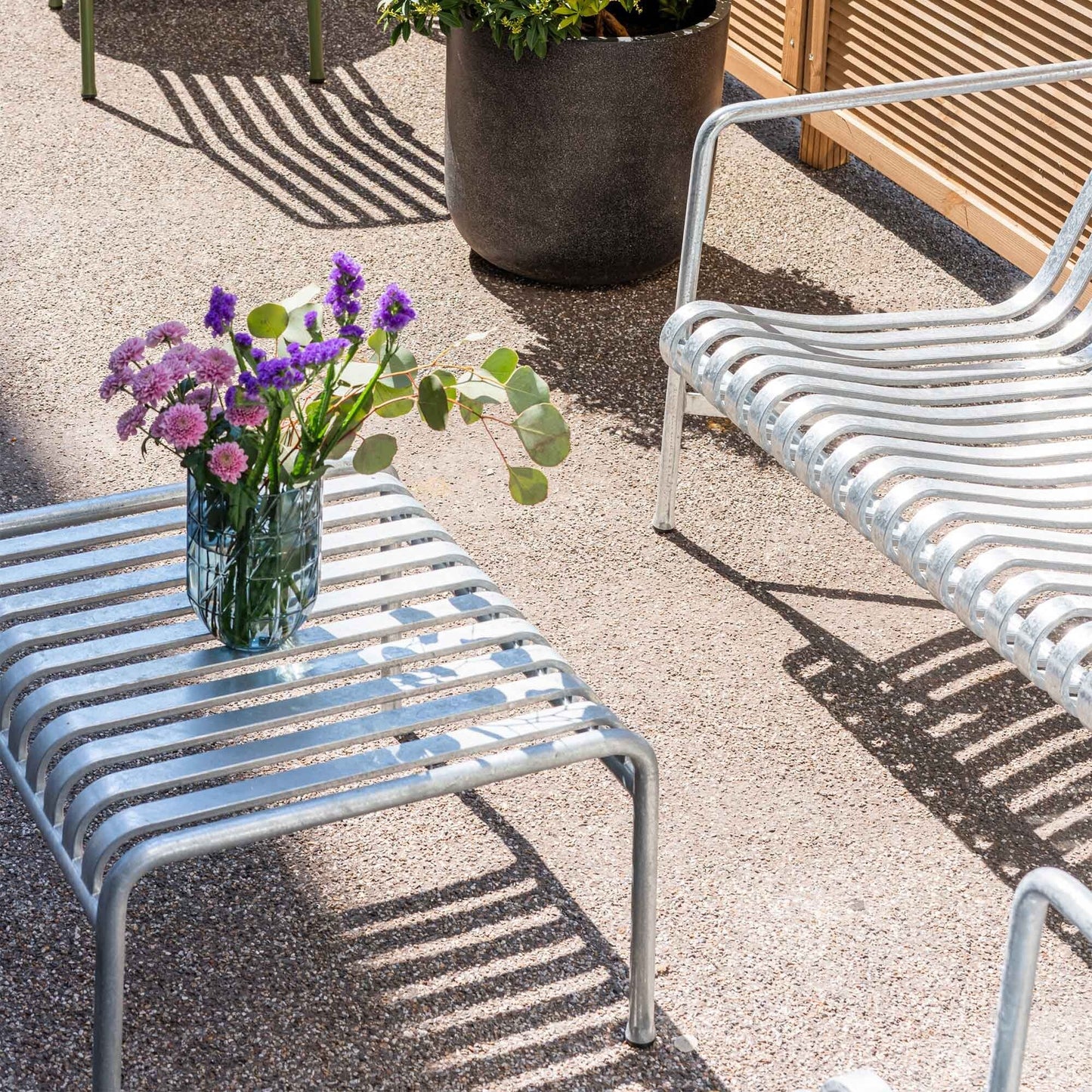 Palissade Ottoman/ Gartenbeistelltisch Feuerverzinkt Natur