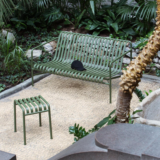 Palissade Gartenset Lounge Sofa + Ottoman Olivgrün