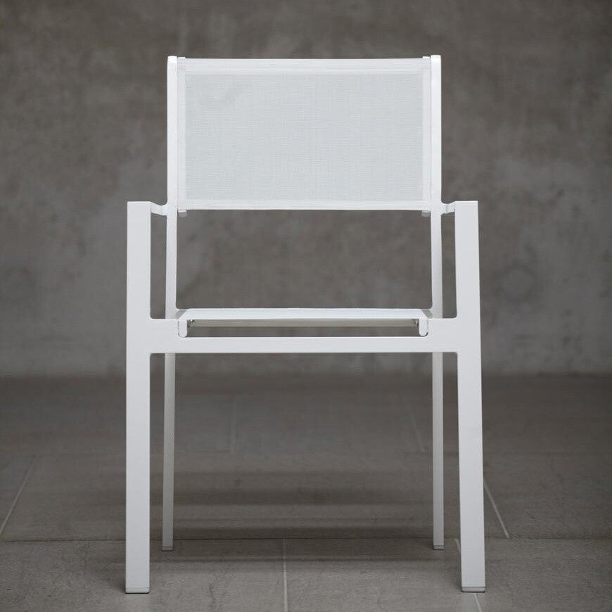 Cubic Gartenarmlehnstuhl 2er Set Weiß