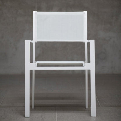 Cubic Gartenarmlehnstuhl 2er Set Weiß