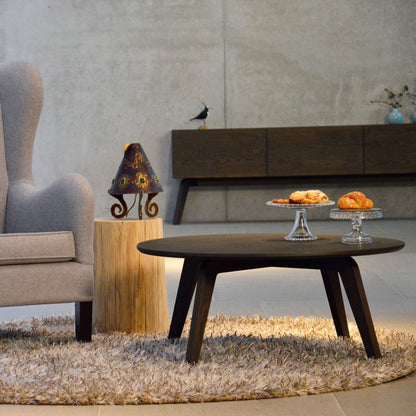 Dweller Massivholz-Beistelltisch Ø90cm Natur