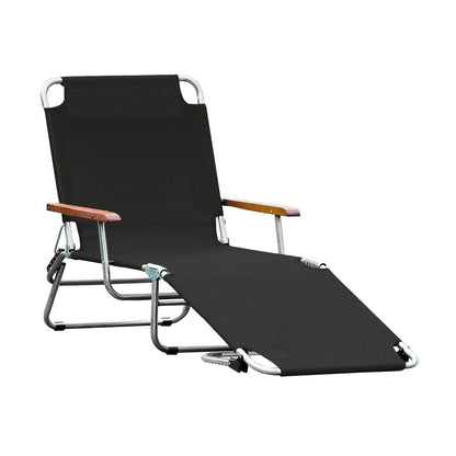 Fiam Amigo Sonnenliege mit Armlehnen Schwarz