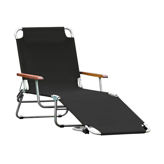 Fiam Amigo Sonnenliege mit Armlehnen Schwarz