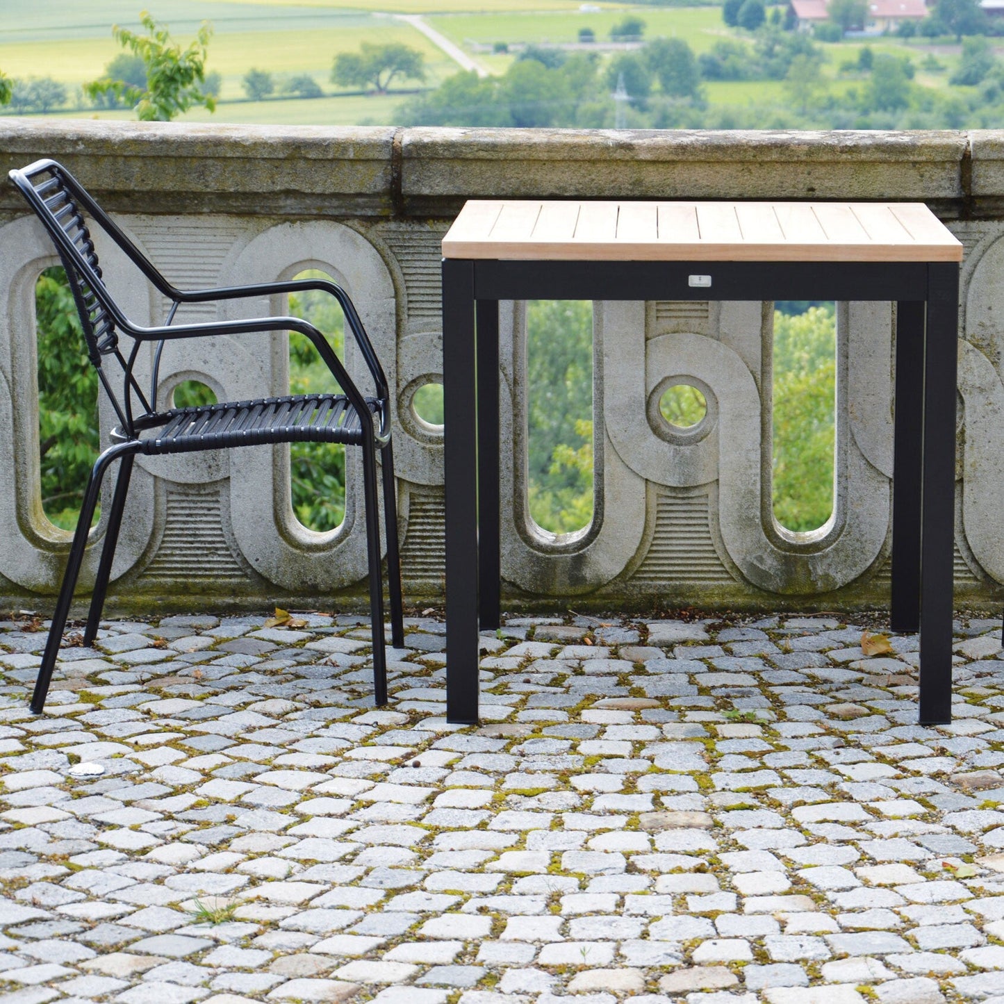 Quadrat Gartentisch Gestell schwarz Schwarz