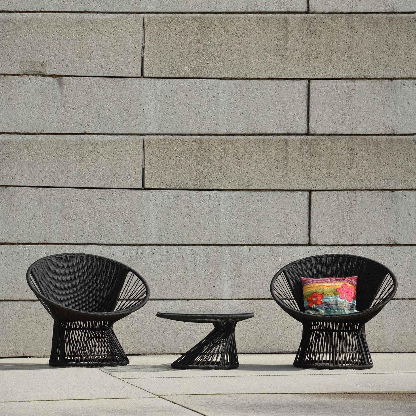 Ray Lounge Garten-Beistelltisch Schwarz