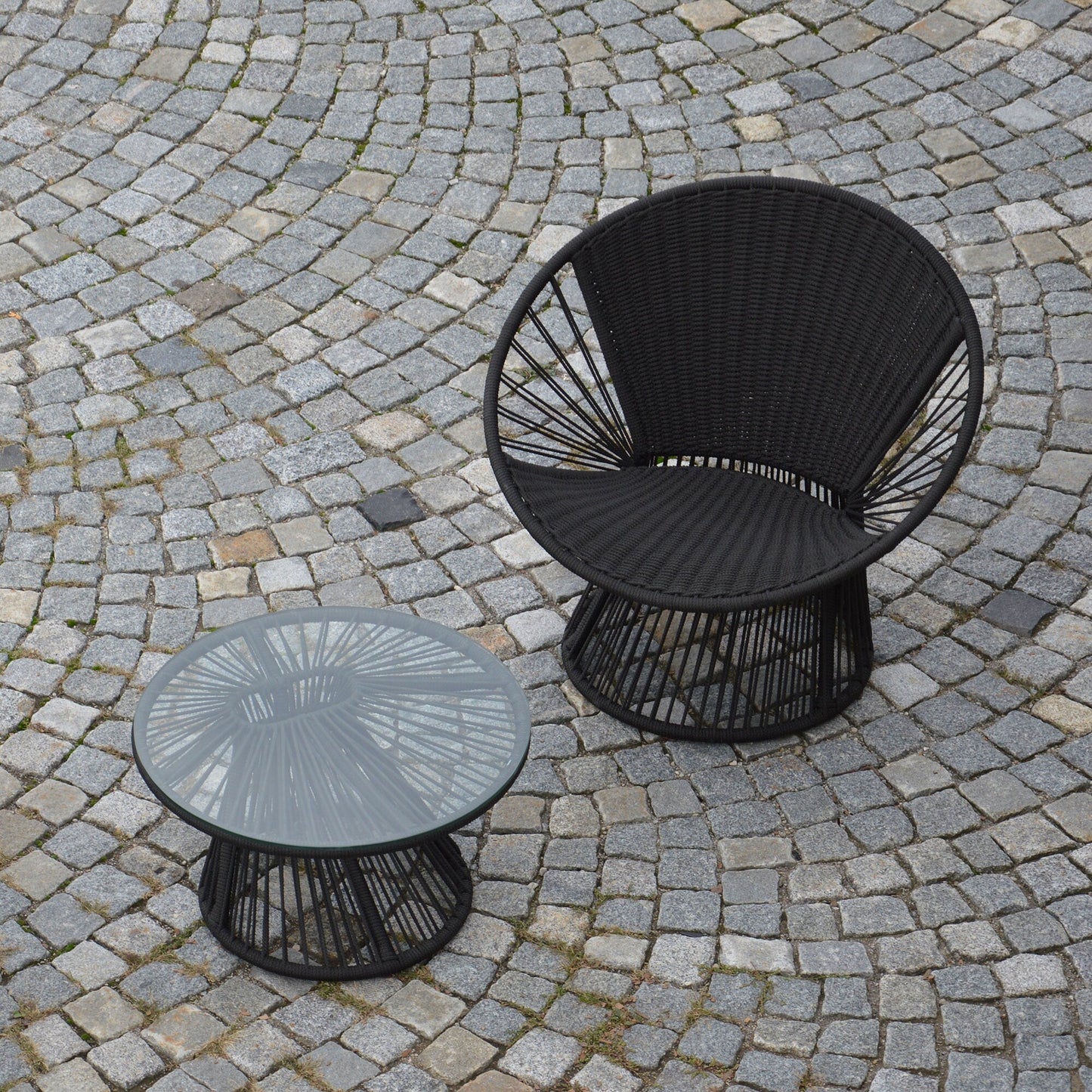 Ray Lounge Garten-Beistelltisch Schwarz