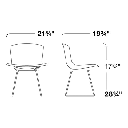 Bertoia Plastic Stuhl Gestell verchromt 4er Set
