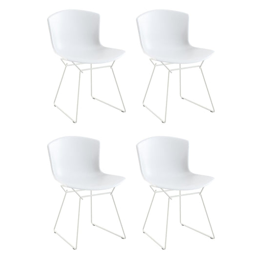 Bertoia Plastic Side Chair Stuhl 4er Set Schwarz