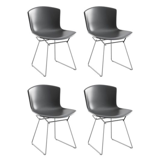 Bertoia Plastic Stuhl Gestell verchromt 4er Set