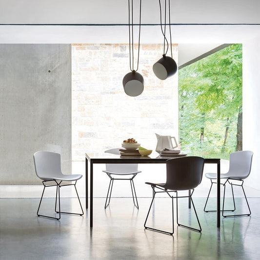 Bertoia Plastic Side Chair Stuhl 4er Set Schwarz