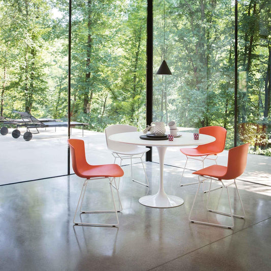 Bertoia Plastic Side Chair Stuhl Gestell weiß Weiß