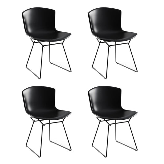 Bertoia Plastic Side Chair Stuhl 4er Set Schwarz