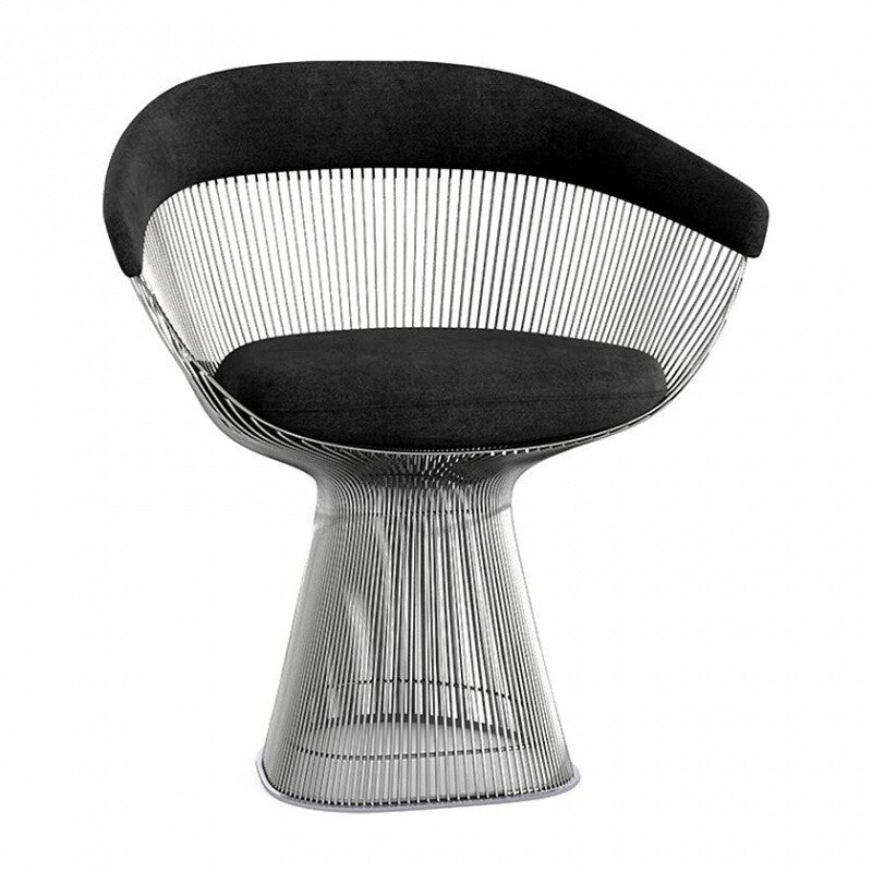 Platner Armlehnstuhl Schwarz