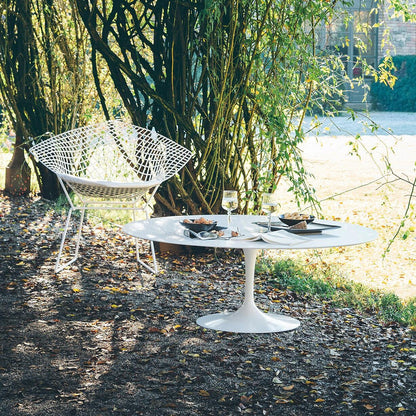 Saarinen Gartentisch niedrig Ø91cm Schwarz