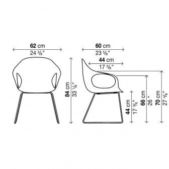 Elephant Armlehnstuhl mit Kufen Weiß