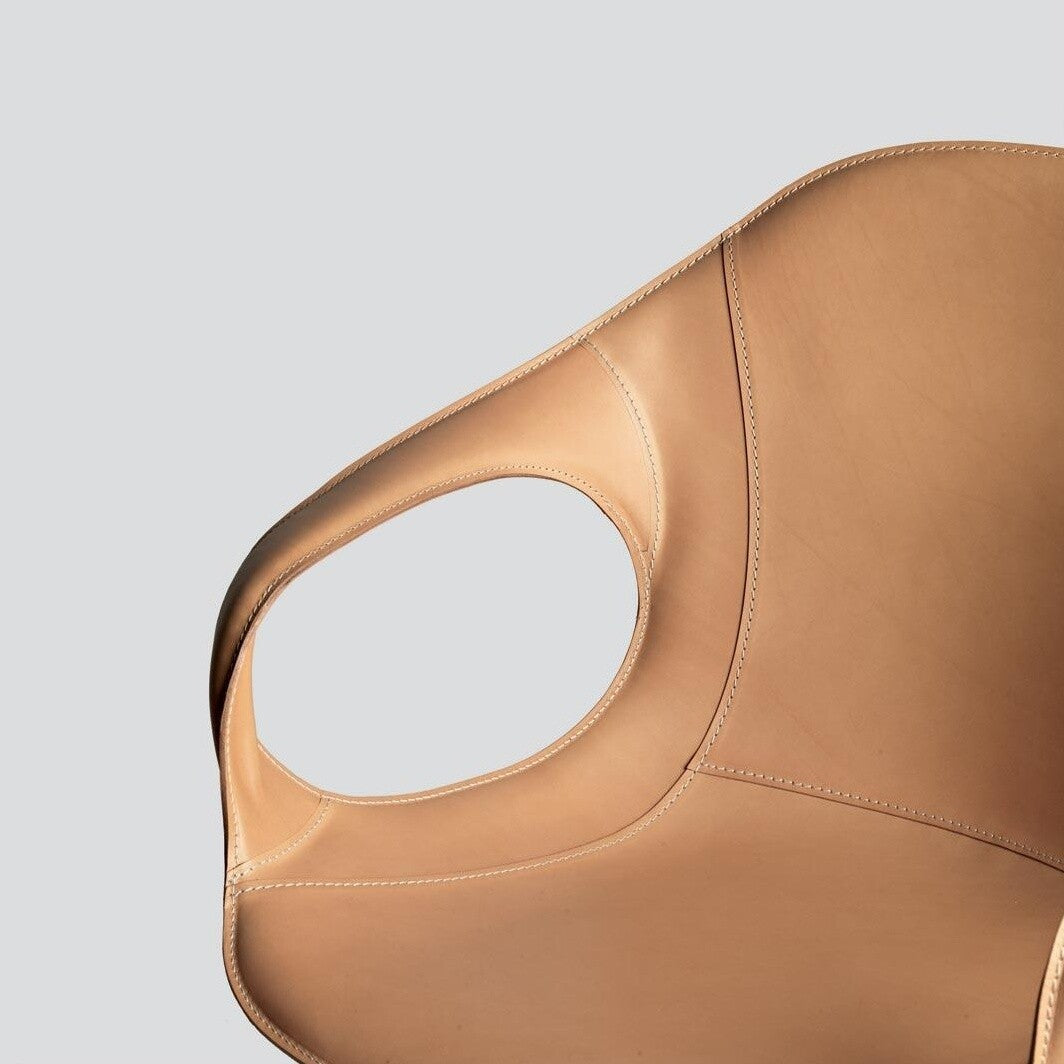 Elephant Dreharmlehnstuhl Kreuzfuß Leder Schwarz