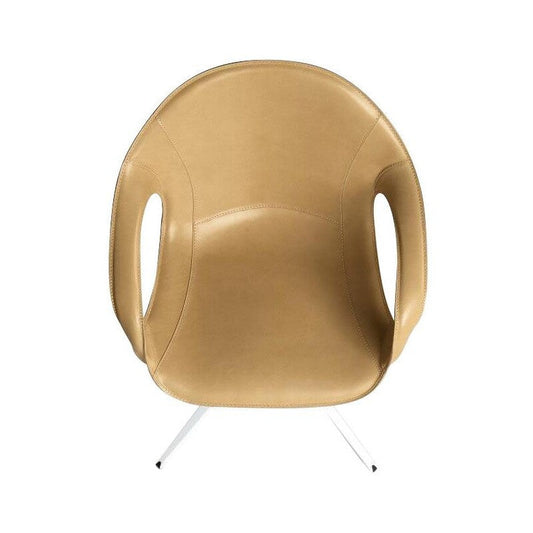 Elephant Dreharmlehnstuhl Kreuzfuß Leder Natur