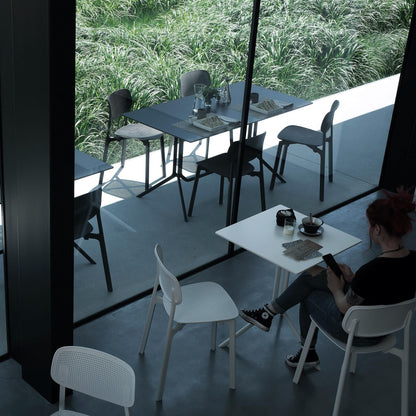 Poule Bistro Tisch eckig 59x59cm Schwarz