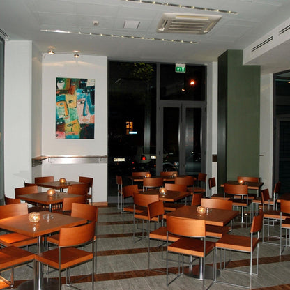 Cuba S56 Stuhl Sitzfläche Leder stapelbar Schwarz