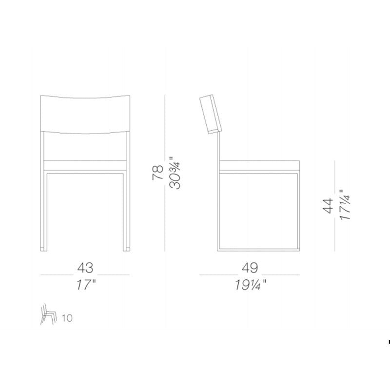 Cuba S56 Stuhl Sitzfläche Leder stapelbar Schwarz