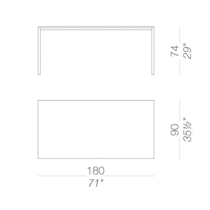 Frame P10 Tisch 180x90cm Schwarz