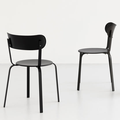 Stil S48 Stuhl Vierbeingestell stapelbar Schwarz